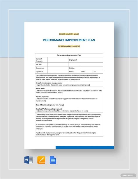 Performance Improvement Plan Template Word Pdf Excel - vrogue.co