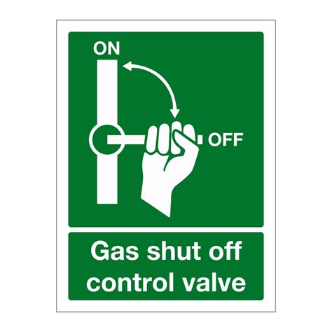 Gas Shut Off Control Valve Sign British Safety Signs