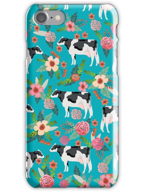 Holstein Cattle Farm Animal Cow Floral Iphone Case By Petfriendly