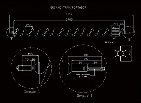 Auger 2D DWG Elevation for AutoCAD • Designs CAD