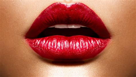 Free Wallpapers Girl Face Lipstick Red Lips Make Up