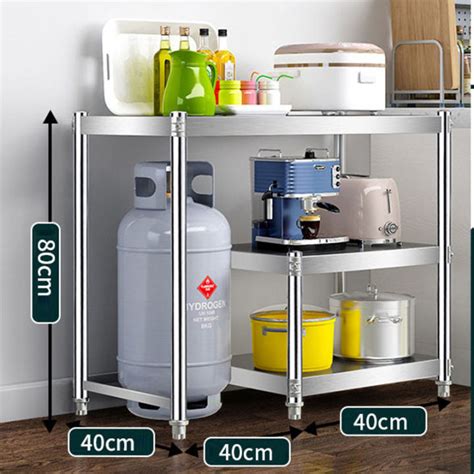 Thickened 304 Stainless Steel Kitchen Rack Gas Stove Rack With Cabinet Kitchen Shelf Rack