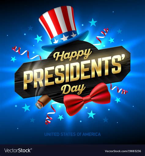 Happy Presidents Day Greeting Card Design Vector Image