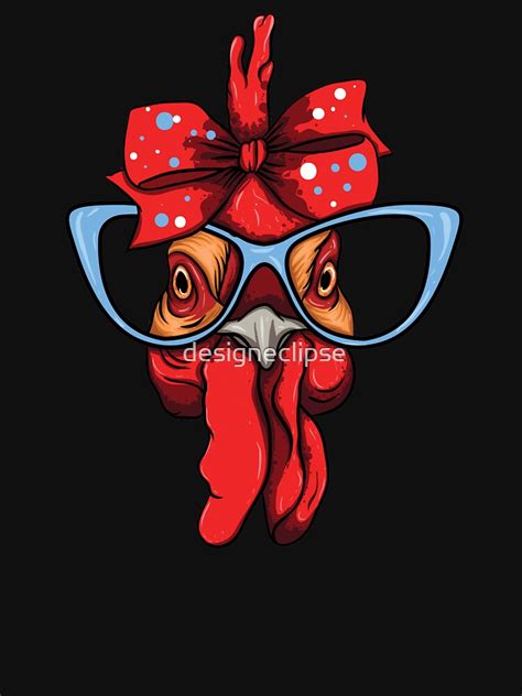 chicken with glasses and bow t shirt by designeclipse redbubble