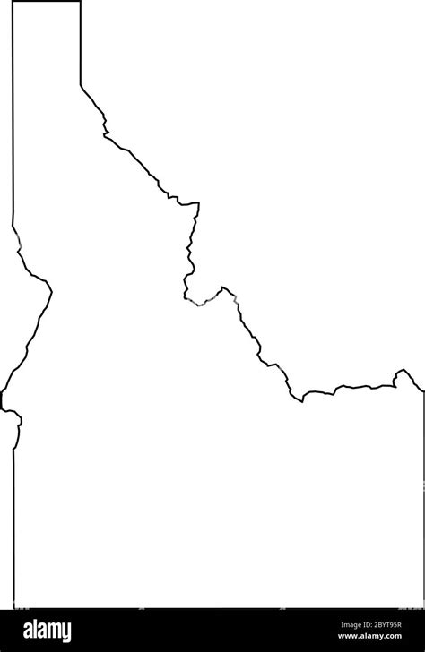 Idaho State Of Usa Solid Black Outline Map Of Country Area Simple