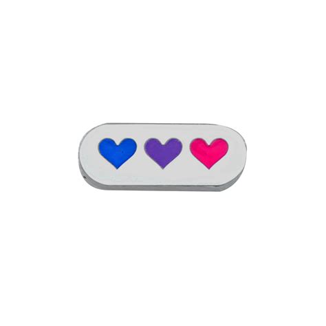 Bisexual Pin Enamel Hearts Plate Pride Compoco