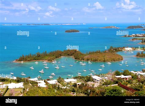 Bermuda Tropical Landscape View From Above St Annes Bermuda Stock