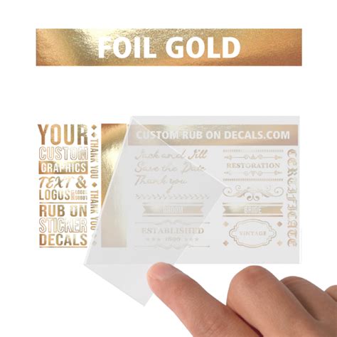 No Minimum Hotstamp Gold Foil Printing Alternative Dry Rub On Transfers