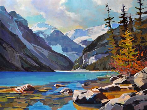 Lefroy From Louise 30 X 40 Lake Louise Alberta Canada Landscape