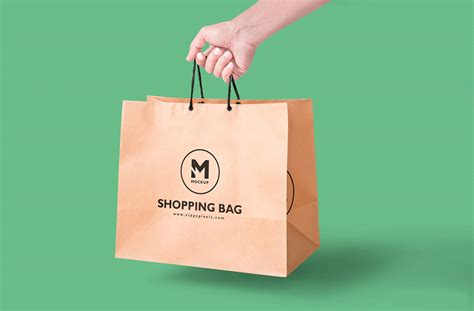 Download Free Handheld Paper Bag Mockup | Mockuptree