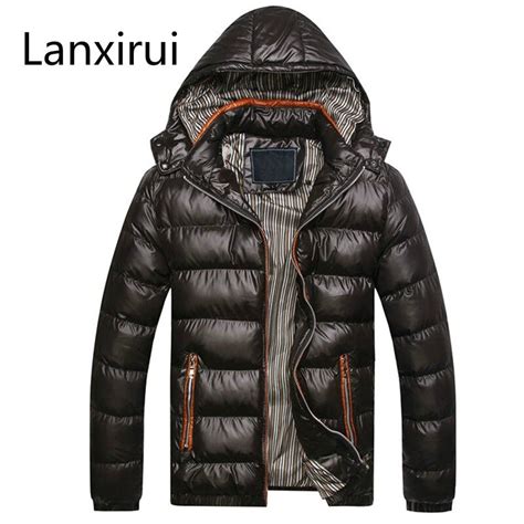 New Men Winter Jacket Fashion Hooded Thermal Down Cotton Parkas Male