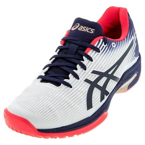 Asics Women`s Solution Speed Ff Tennis Shoes White And Peacoat