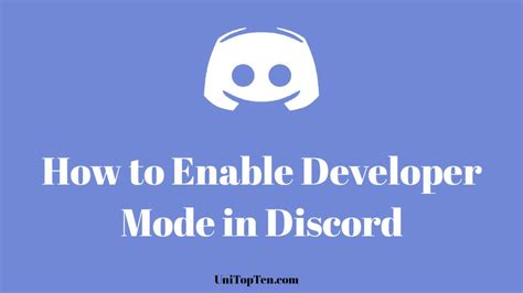 enable developer mode  discord  pc mobile unitopten