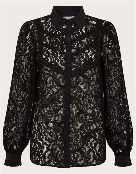 logan lace blouse black tops and t shirts monsoon uk