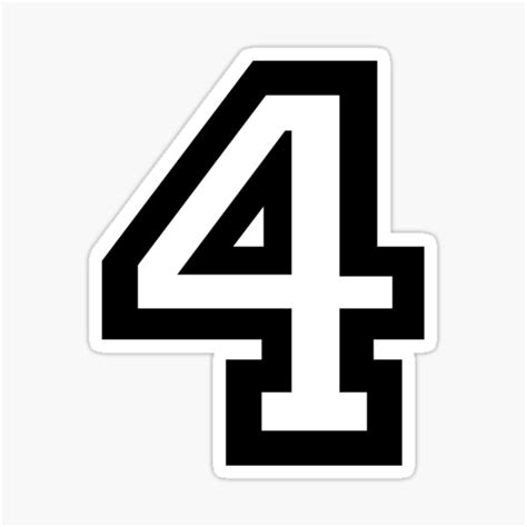 Number Four Sticker For Sale By Sweetsixty Redbubble