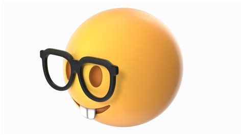 Nerd Face Emoji Model Turbosquid 1533409