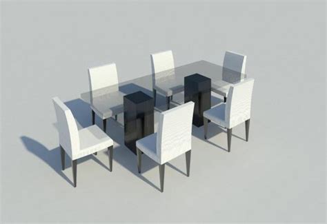 Union table & union bar table 3d (3ds, dwg, dxf, skp & revit files) pictograms. RevitCity.com | Object | Dinning Room Table and Chairs