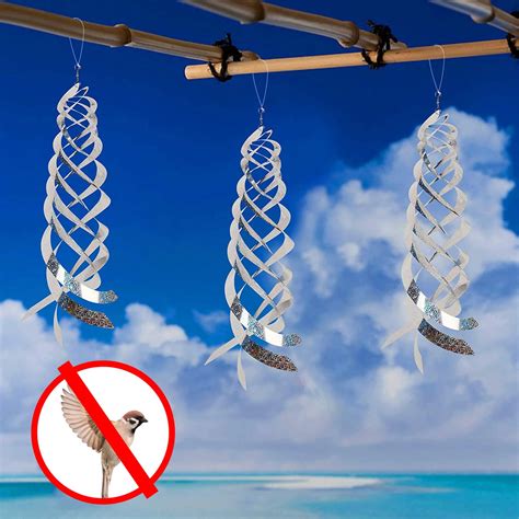 12 Pieces Reflective Bird Scarer Hanging Repellent Reflector Wind