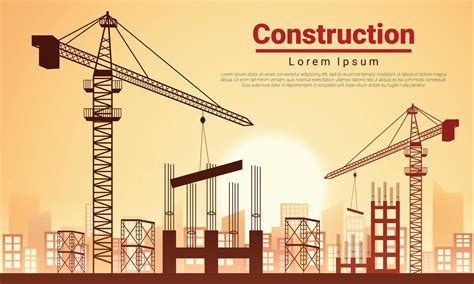Construction Vector Background Ready Template For Web Site 4578607
