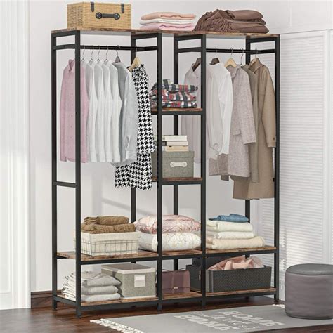 The whitmor hanging accessory shelves feature five organizing shelves and three sleeves on the side. Tribesigns Free Standing Closet Organizer with Double ...