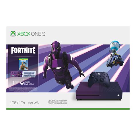 Microsoft Xbox One S 1tb Fortnite Limited Edition Bundle Purple 23c