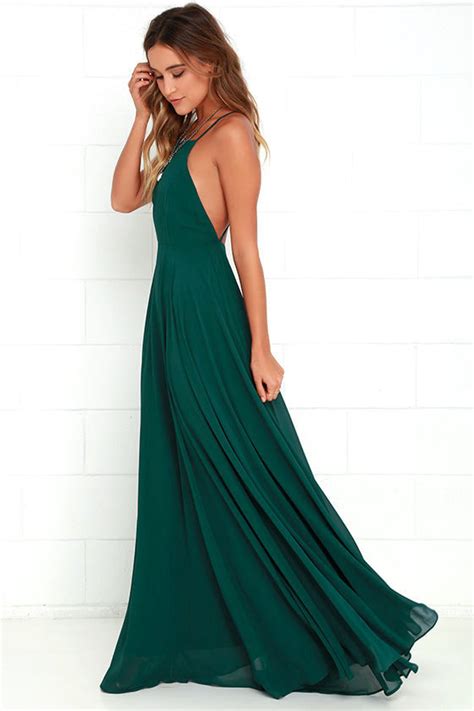 Complete your bridal party in style with green bridesmaid dresses. Beautiful Dark Green Dress - Maxi Dress - Backless Maxi ...