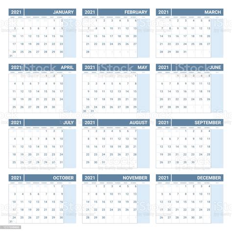 Free 2021 Yearly Calender Template 2021 Free Printable Calendars