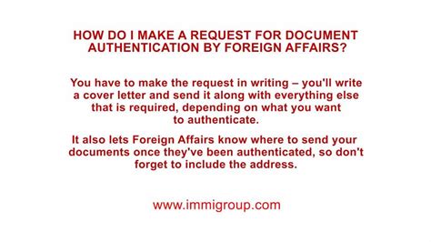 How Do I Make A Request For Document Authentication By Foreign Affairs