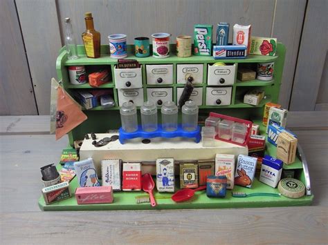 Toy Grocery Store Vintage German 1950s Mini Kitchens Stores And