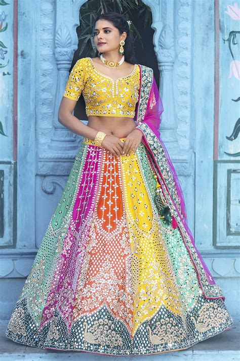 Surreal Multi Colored Designer Lehenga Choli Shop Wedding Lehenga
