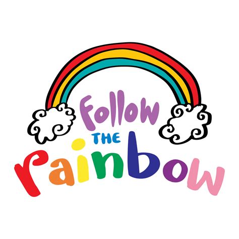 Follow The Rainbow Hand Lettering 12388994 Vector Art At Vecteezy