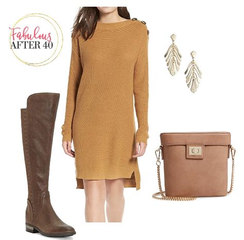 how to wear a sweater dress with boots kembeo