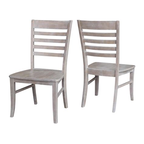 Modern upholstered dining room chairs in fabric, wooden & metal. International Concepts Milan Weathered Gray Wood Dining ...