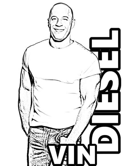 38 fast and furious cars coloring pages for printing and coloring. Vin Diesel from Fast and Furious Coloring Page