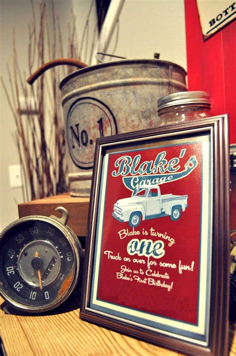 Kara's Party Ideas Vintage Garage First Birthday Party ...