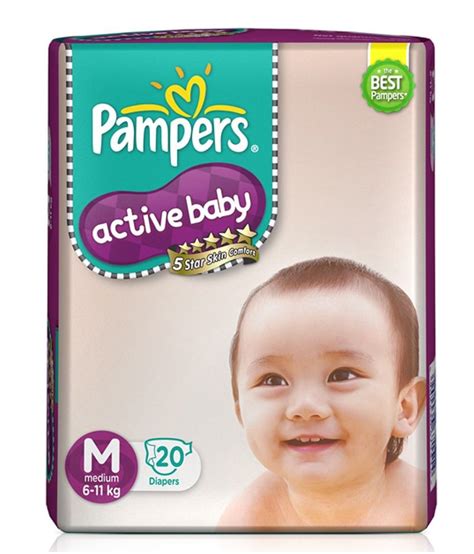 Pampers Active Baby Diapers Medium Size 20 Pc Pack Buy Pampers Active