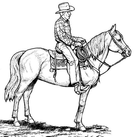 Download horse coloring pages hard and use any clip art,coloring,png graphics in your website, document or presentation. Realistic Cowboy Horse Coloring Page in 2020 (With images ...