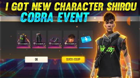 I Got New Character Shirou Cobra Event Free Fire Tamil Youtube