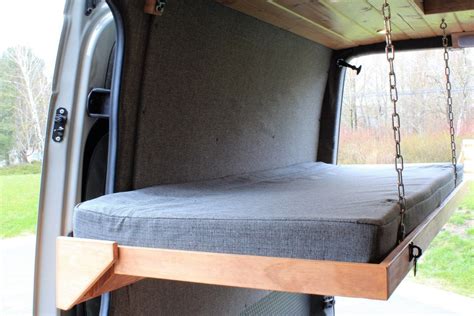 Close Up Of Secured Secondary Bed Ford Transit Connect Camper Transit
