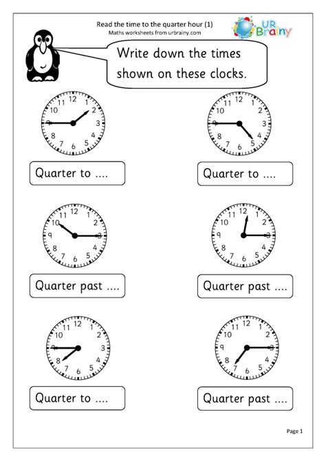 grade 2 telling time worksheets reading a clock quarter hours k5 learning telling time quarter