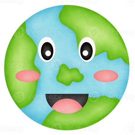 Happy Earth Watercolor Illustration 23980480 Png