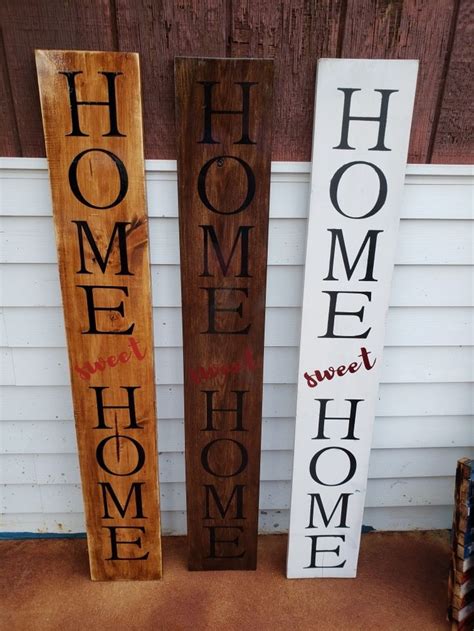 Home Sweet Home Wooden Sign Stained Wooden Sign Large Etsy Home