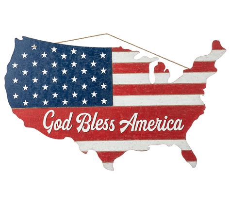 Glitzhome God Bless America Patriotic Flag And Wall Map