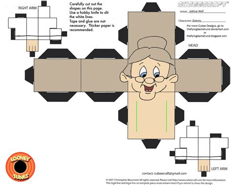 Granny Paper Toy Free Printable Papercraft Templates