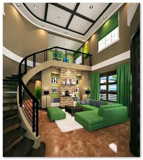 desain interior rumah warna hijau