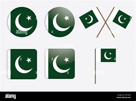 Set Of Badges With Flag Of Pakistan Illustration Stock Photo Alamy