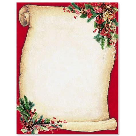 Christmas Scroll Letterhead Border Papers Free Christmas Printables