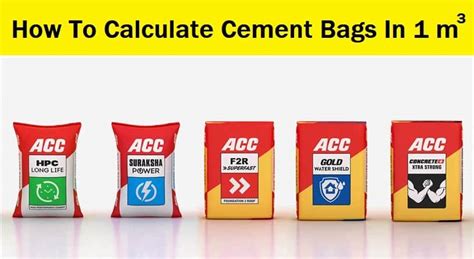 How To Calculate Cement Bags In 1 Cubic Meter?