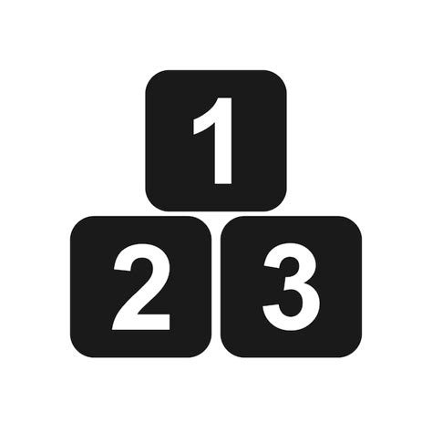 números 1 2 y 3 en cubos diseño simple vector premium