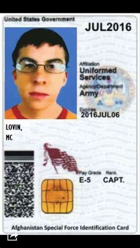 Fake Military Id Card Template Nelomaps Hot Sex Picture